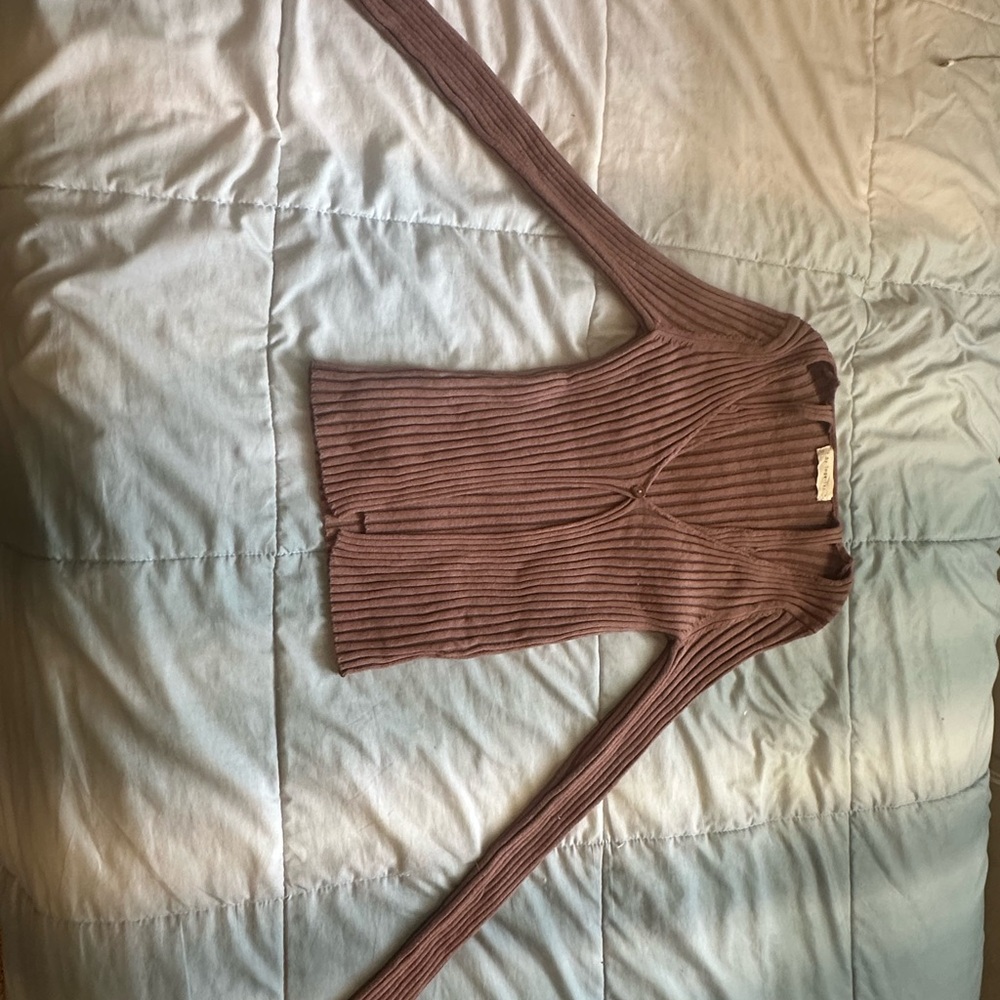Brown Ribbed Women's Tank Top